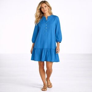 J. Crew Dress Flowy Cover Up XS Tiered Oversize Light Organic Cotton Re-Imagined
